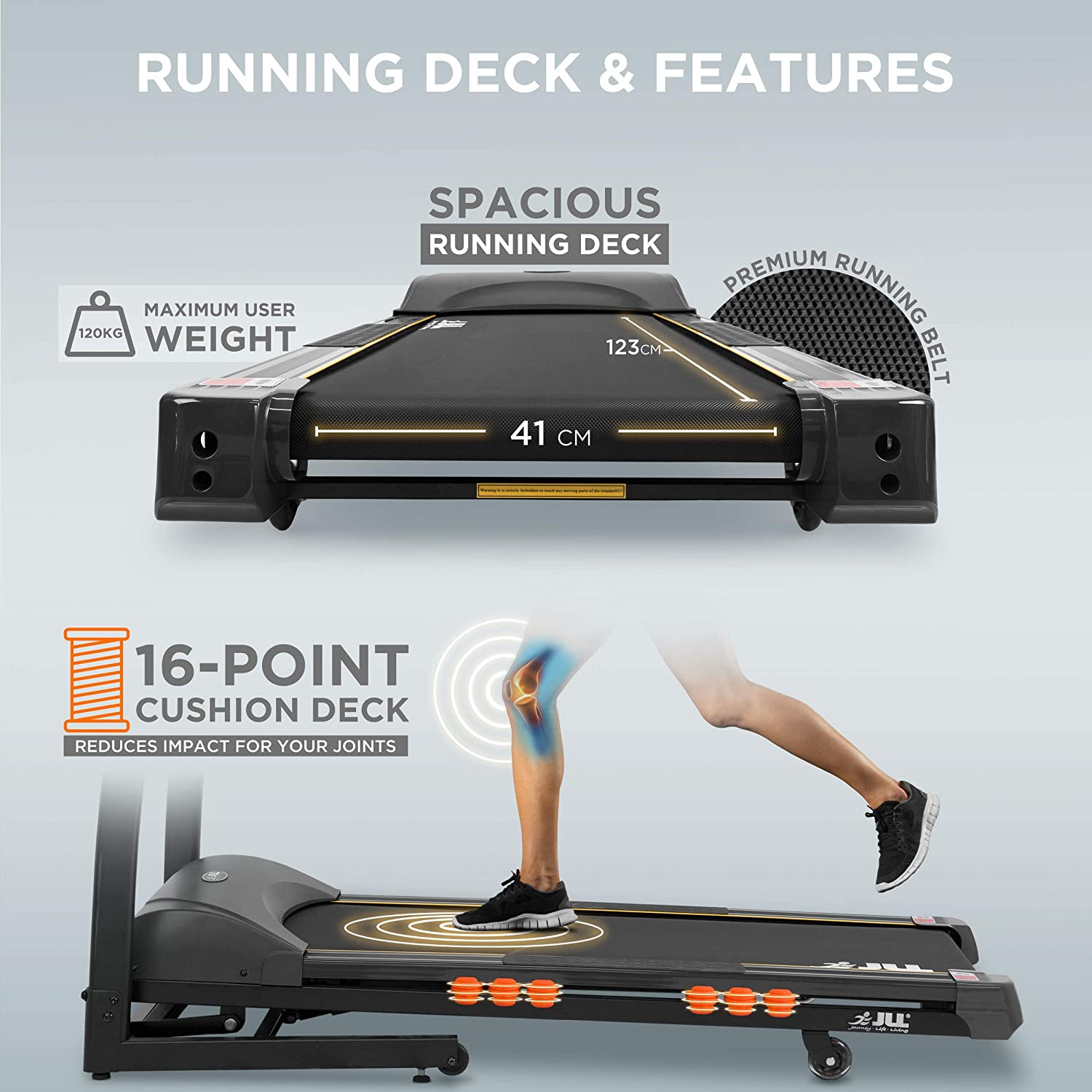 JLL S300 Digital Folding Treadmill features
