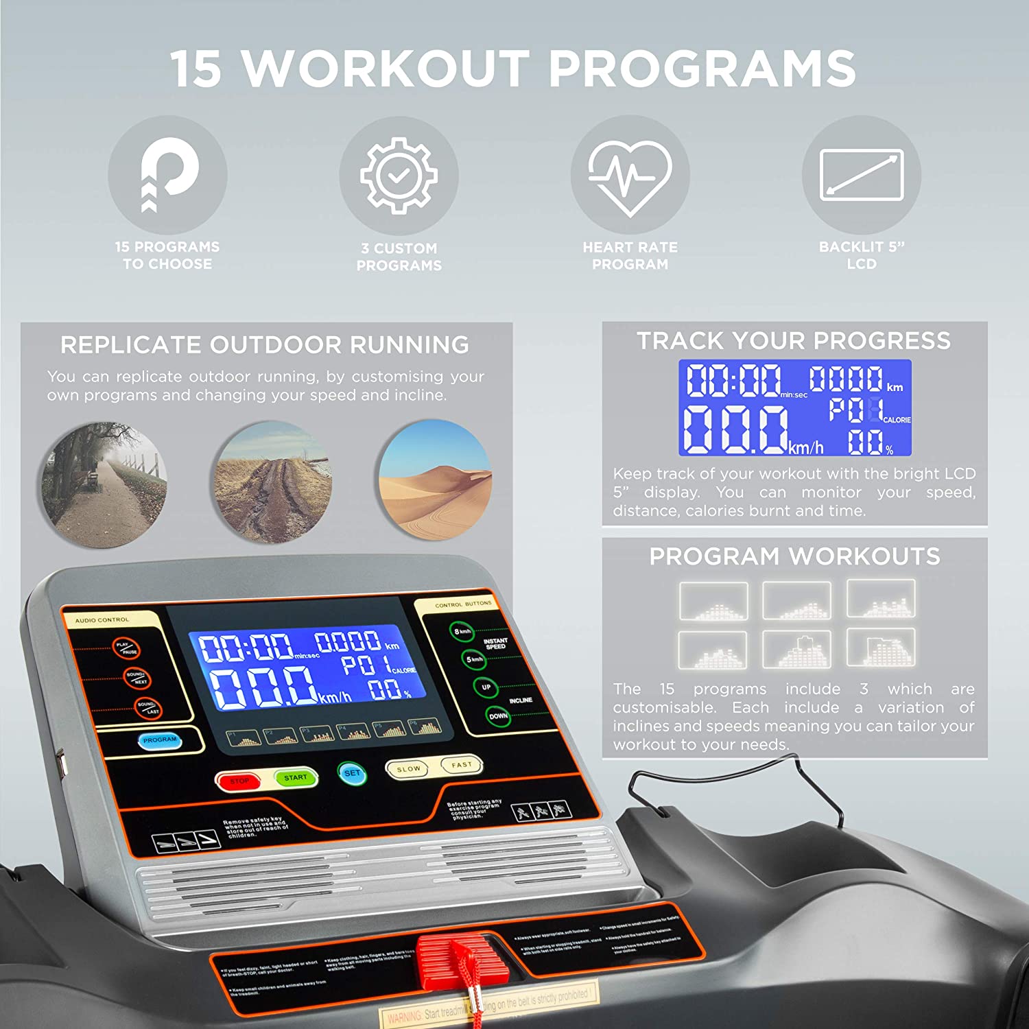 JLL S300 Digital Folding Treadmill - workout programs