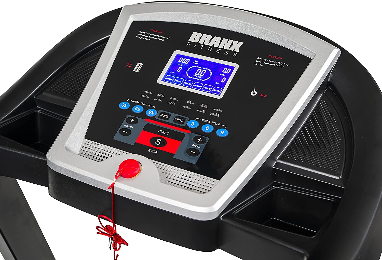 Branx Fitness Start Run Treadmill screen features