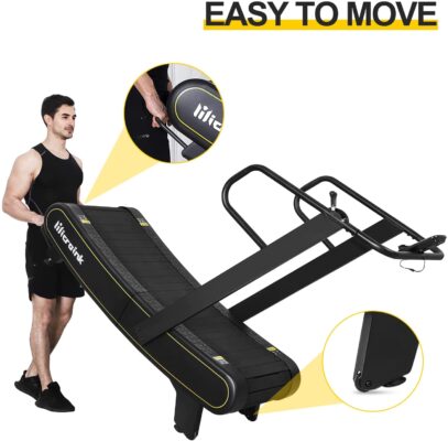 Microink curved manual treadmill easy to move