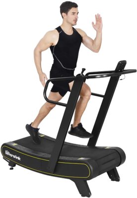 Microink curved manual treadmill man running