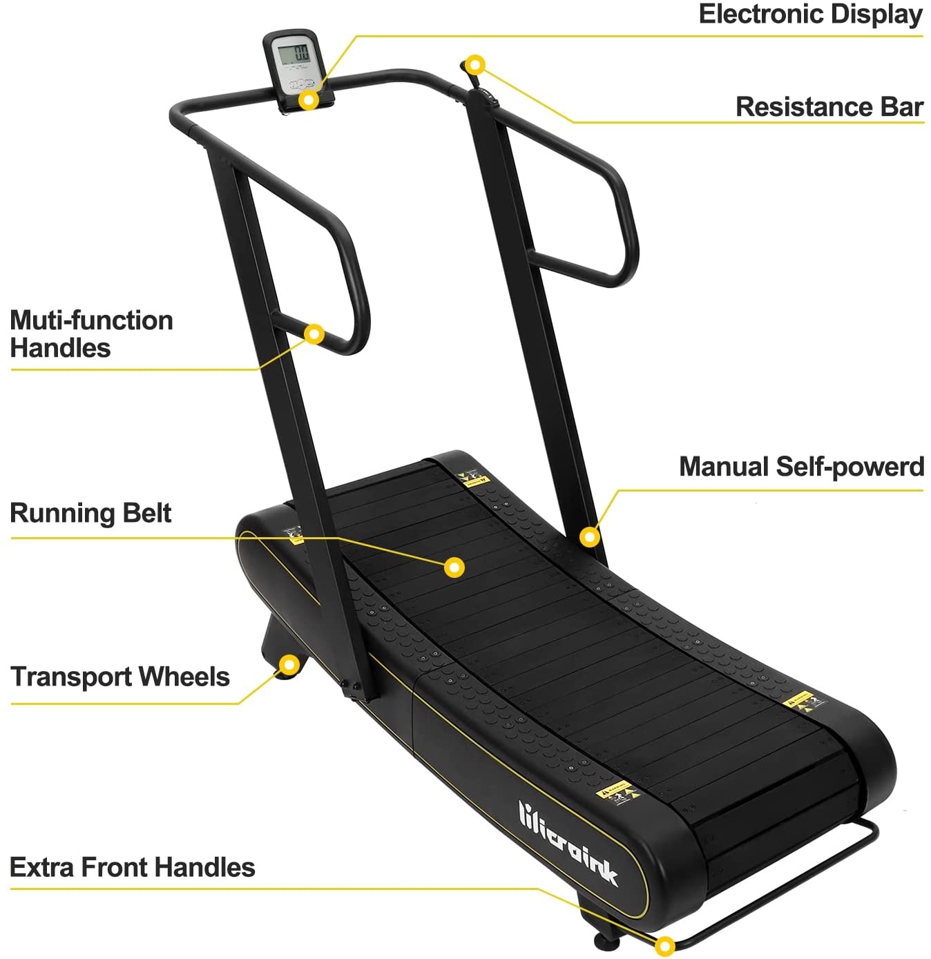 Microink curved manual treadmill spec