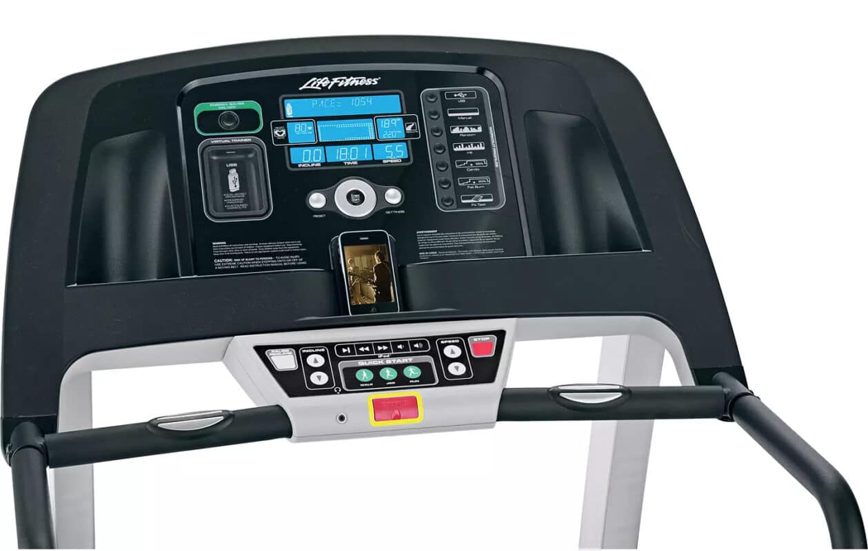 Life Fitness F1 Smart Folding Treadmill controls