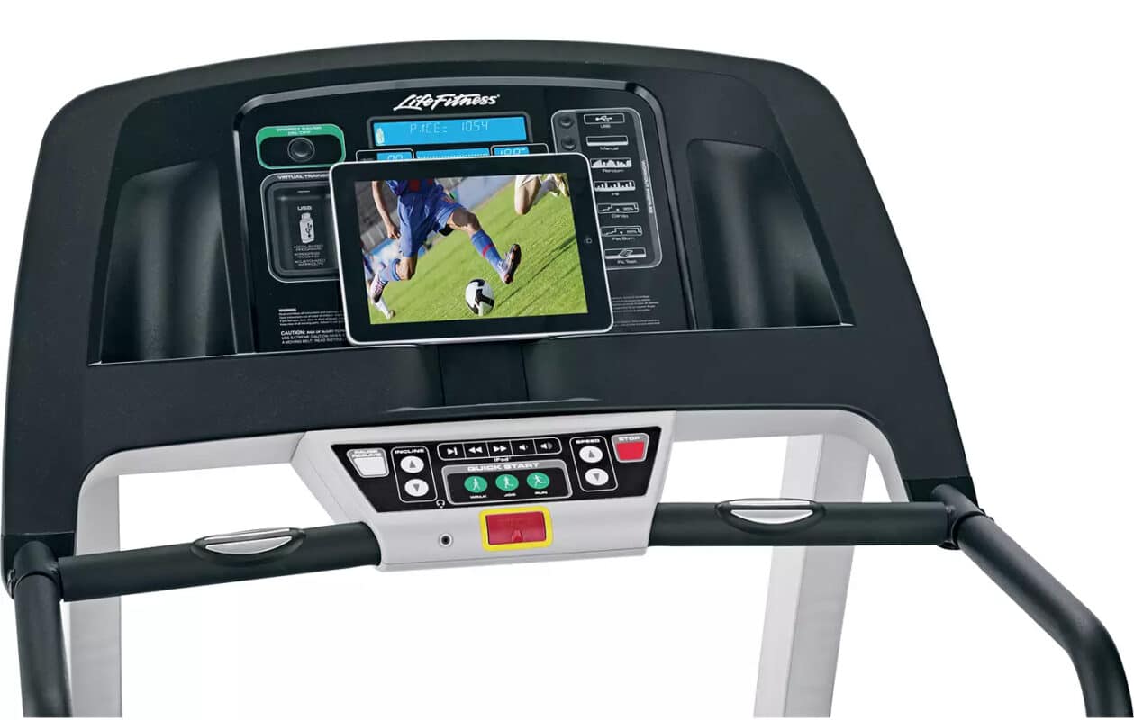 Life Fitness F1 Smart Folding Treadmill screen holder