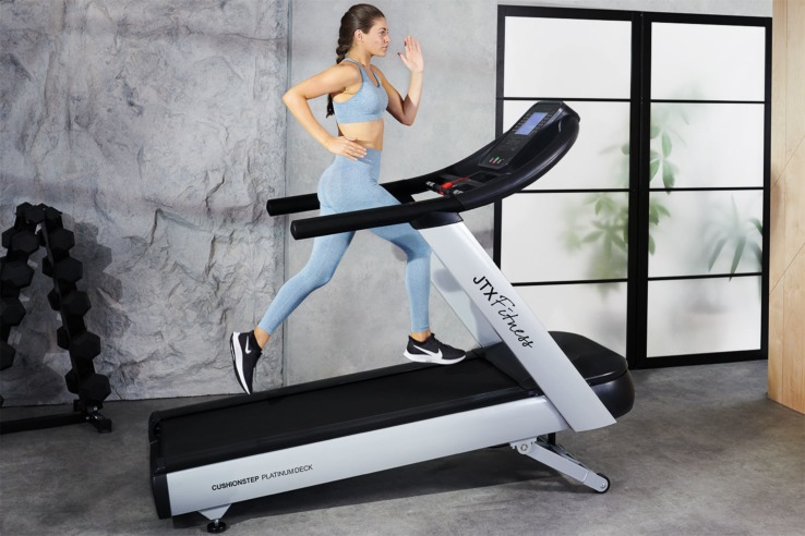 JTX Club-Max Commercial Treadmill girl running