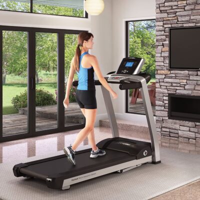 Life Fitness F3 Folding Treadmill With Track Connect Console lady walking