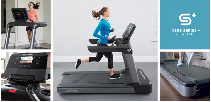 Life Fitness Club Series+ Treadmill lady running