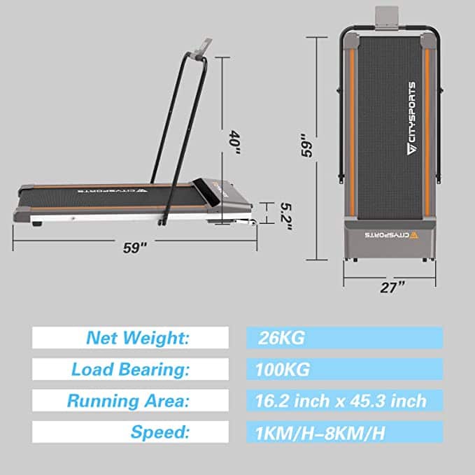 Citysports Under Desk Electric Folding Treadmill Specifications