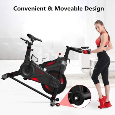 Dripex Magnetic Resistance indoor exercise bike 2022 upgraded version - built-in wheel with a female model