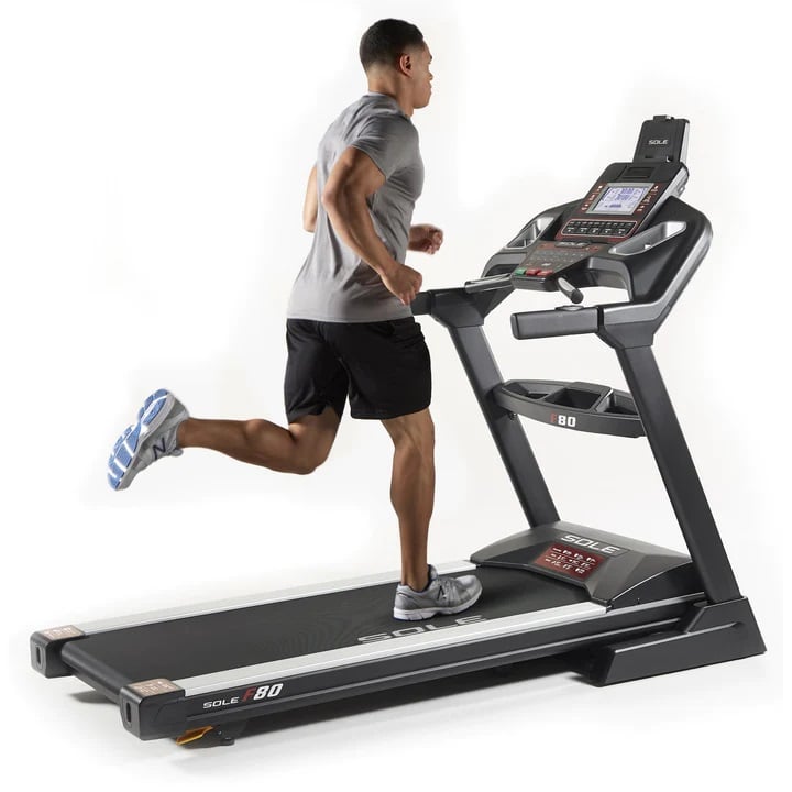 Sole F80 Folding Treadmillman running