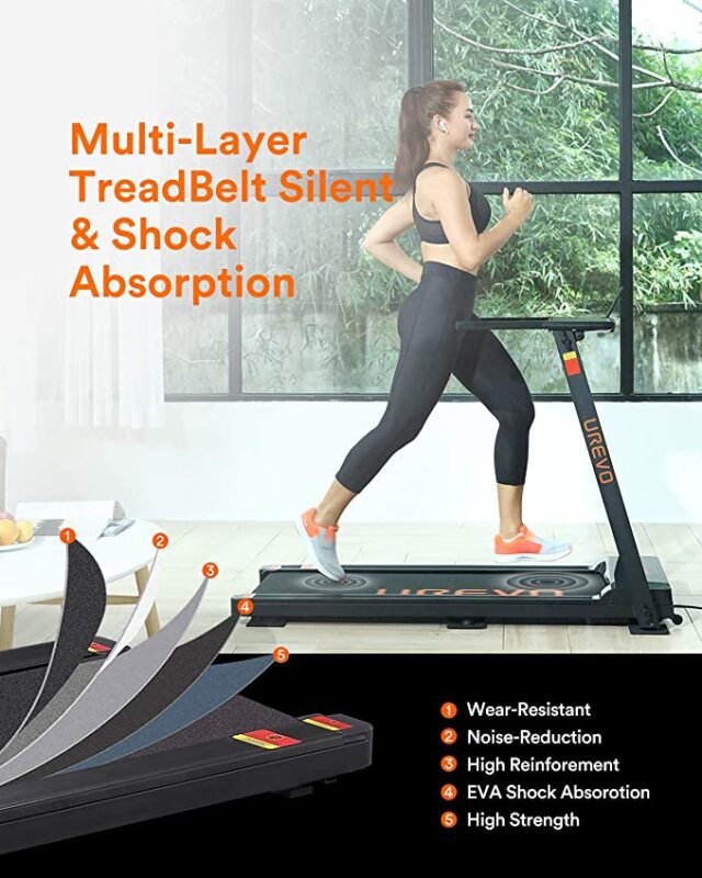 UREVO Folding Treadmill for Home Woman Running info