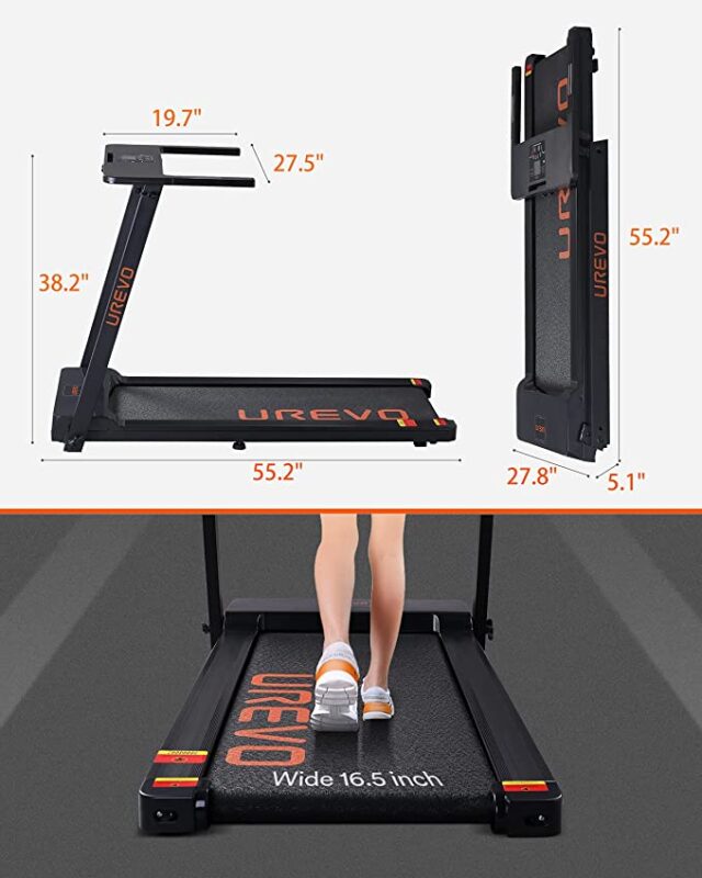UREVO Folding Treadmill for Home - Measurements