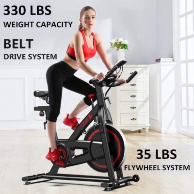 Dripex Indoor Cycling Magnetic Resistance exercise bike (2022 upgraded version) - with female model