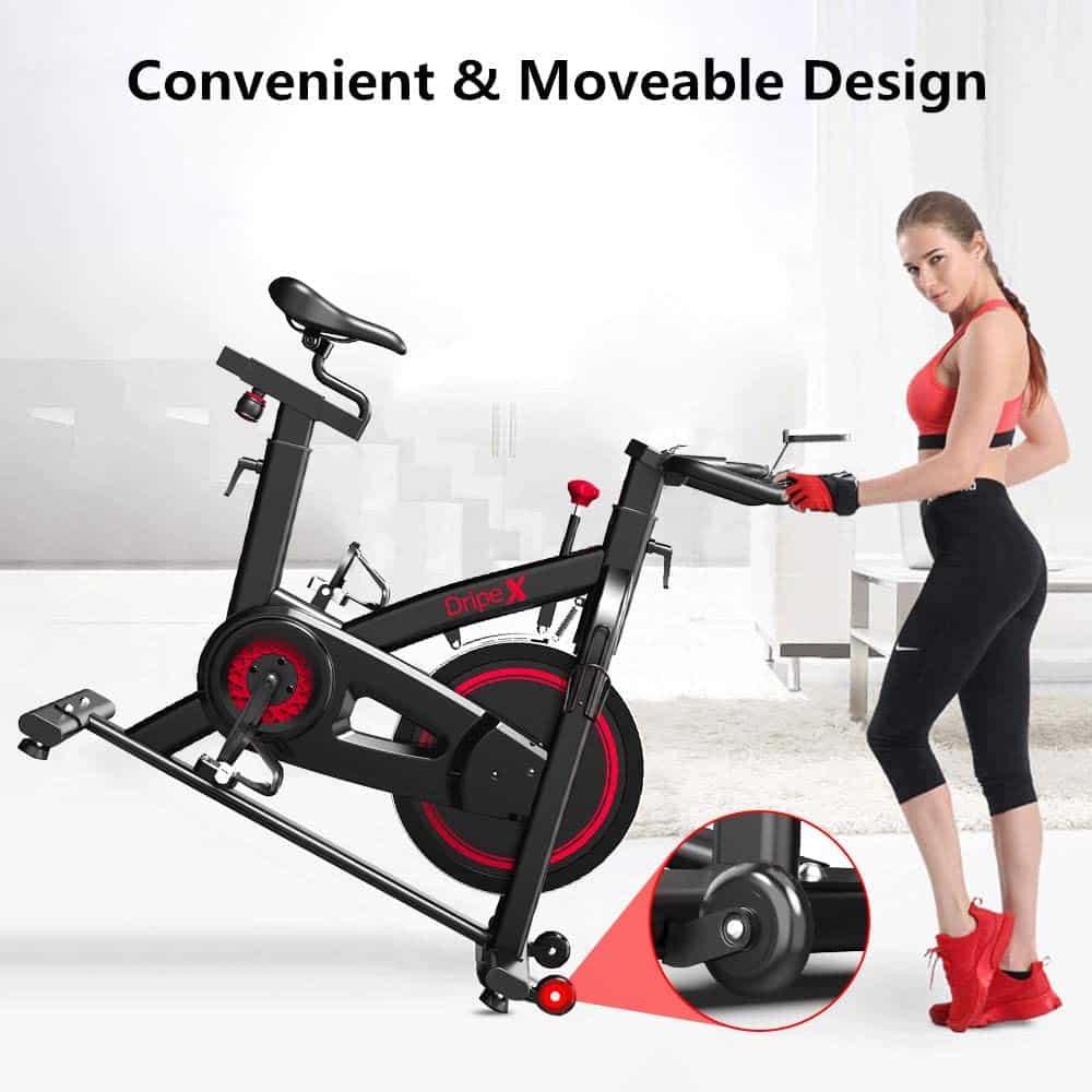 Dripex Indoor Cycling Magnetic Resistance exercise bike (2022 upgraded version) - Convenient and Movable Design