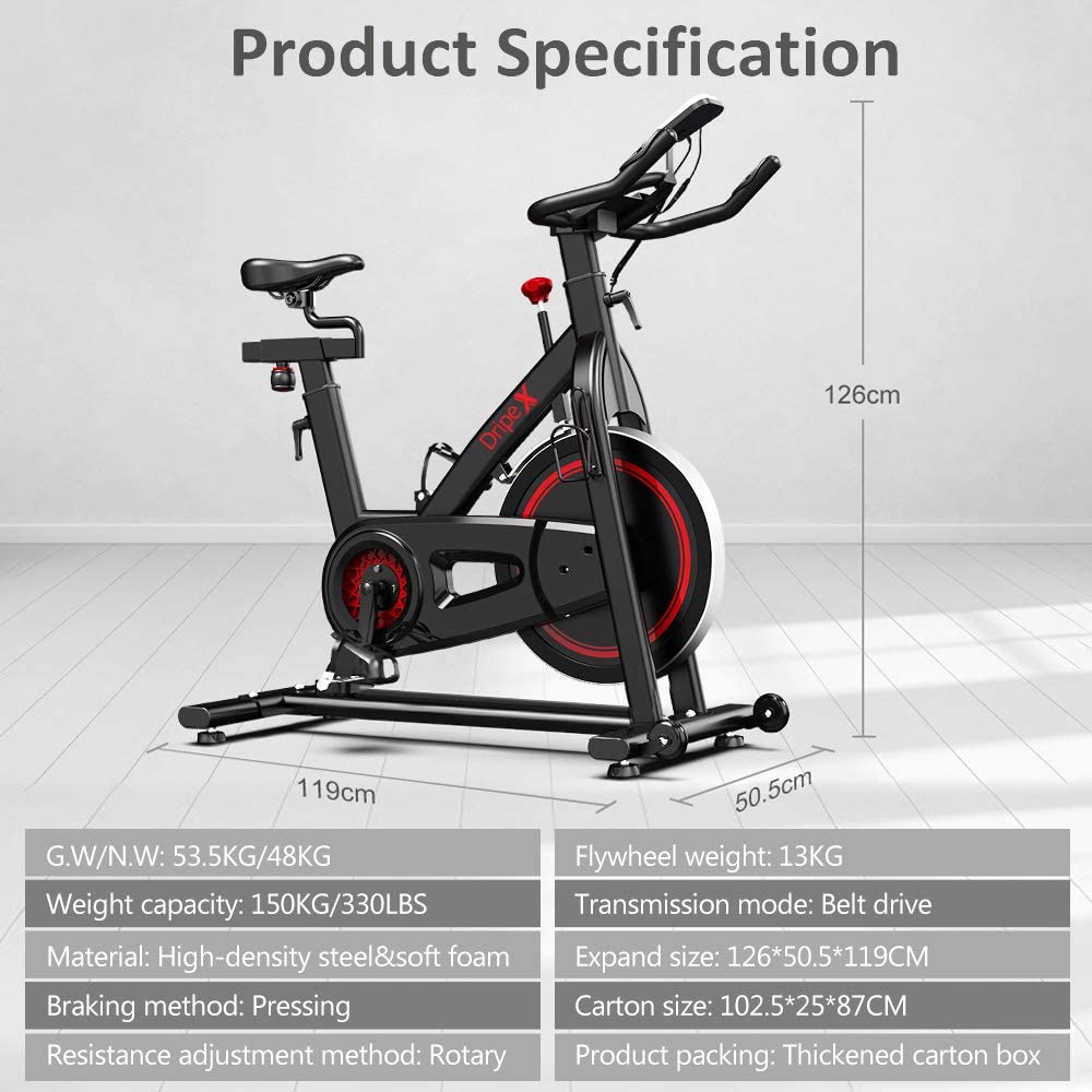 Dripex Indoor Cycling Magnetic Resistance exercise bike (2022 upgraded version) - Product Specifications