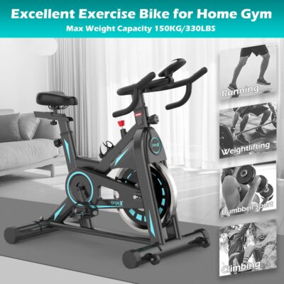 Dripex Magnetic Resistance Exercise Bike for Home Gym Training 2022 New Version - Side View