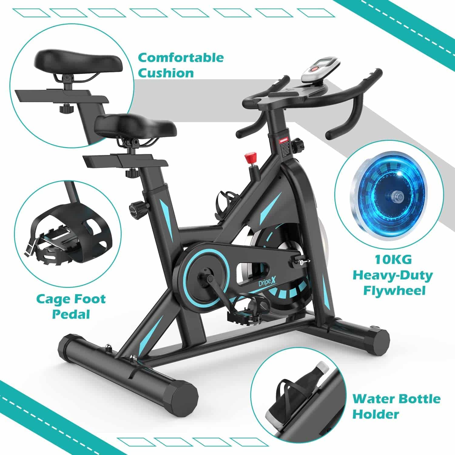 Dripex Magnetic Resistance Exercise Bike for Home Gym Training 2022 New Version Main Features 