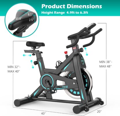 Dripex Magnetic Resistance Exercise Bike for Home Gym Training 2022 New Version Product Dimensions