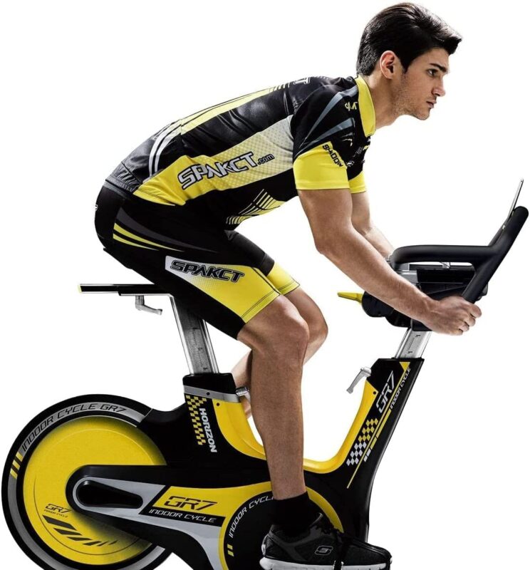 Horizon Fitness GR7 Indoor Cycle Stationary Exercise Bike with Magnetic Resistance with Male Model