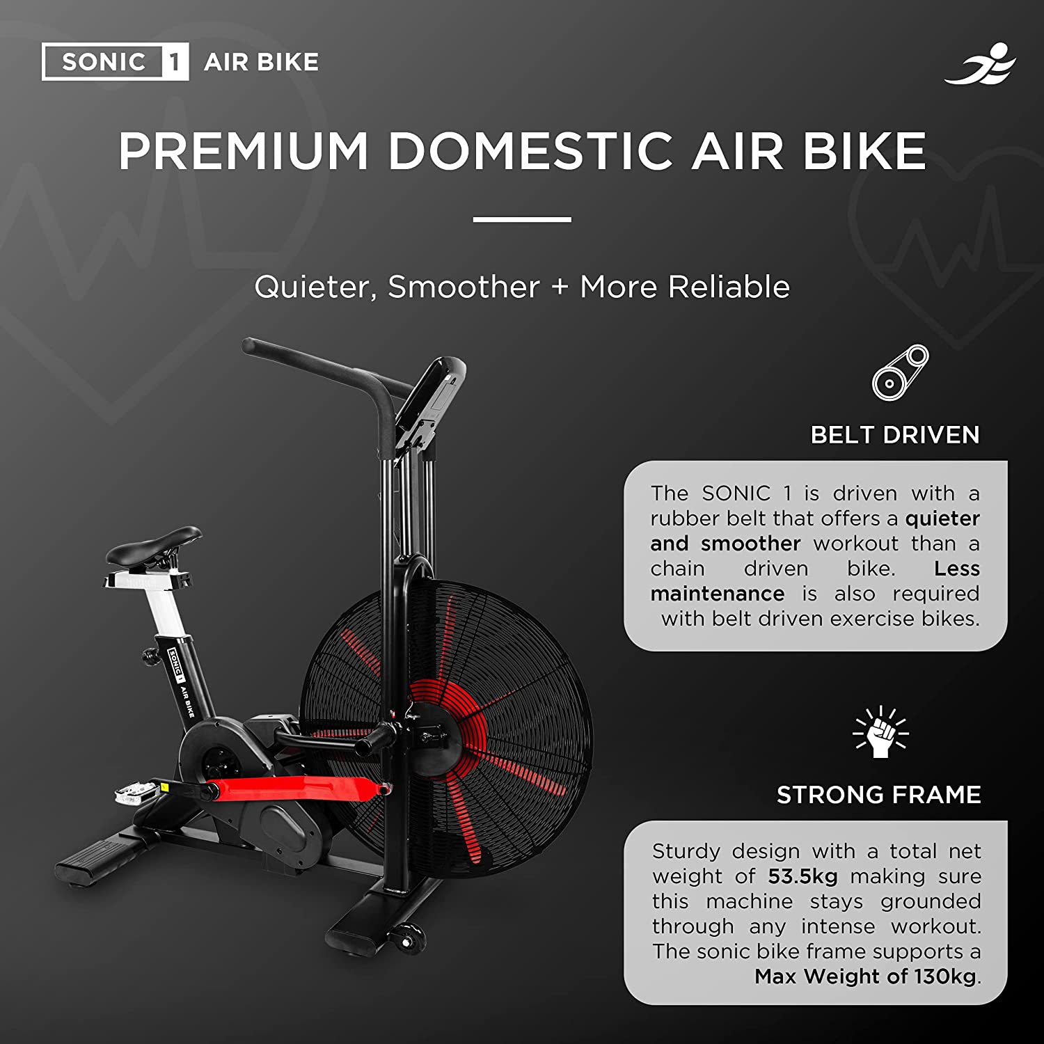 JLL Sonic Air Bike Premium Air Resistance Fan Bike Product Info