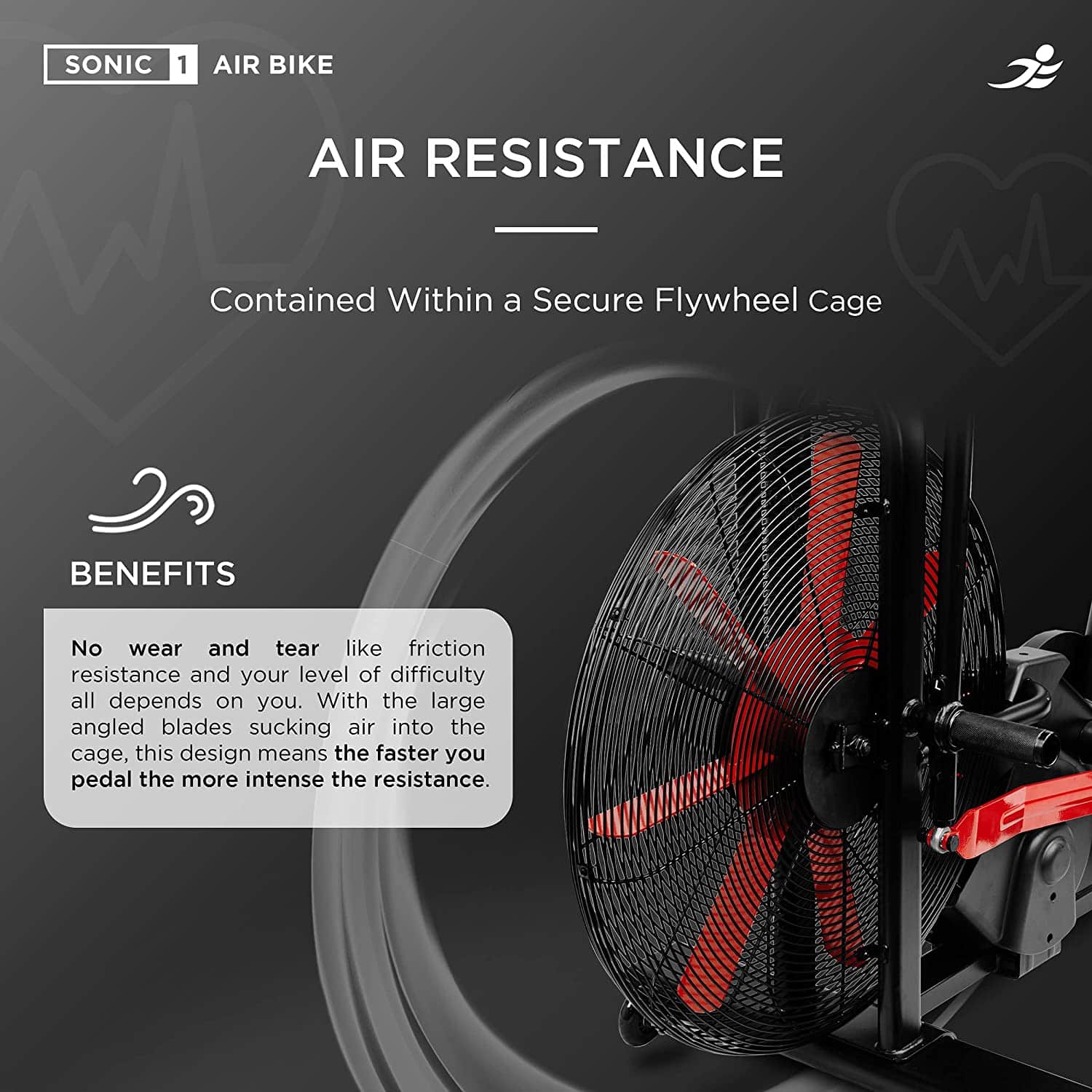 JLL Sonic Air Bike Premium Air Resistance Fan Bike Air Resistance Feature