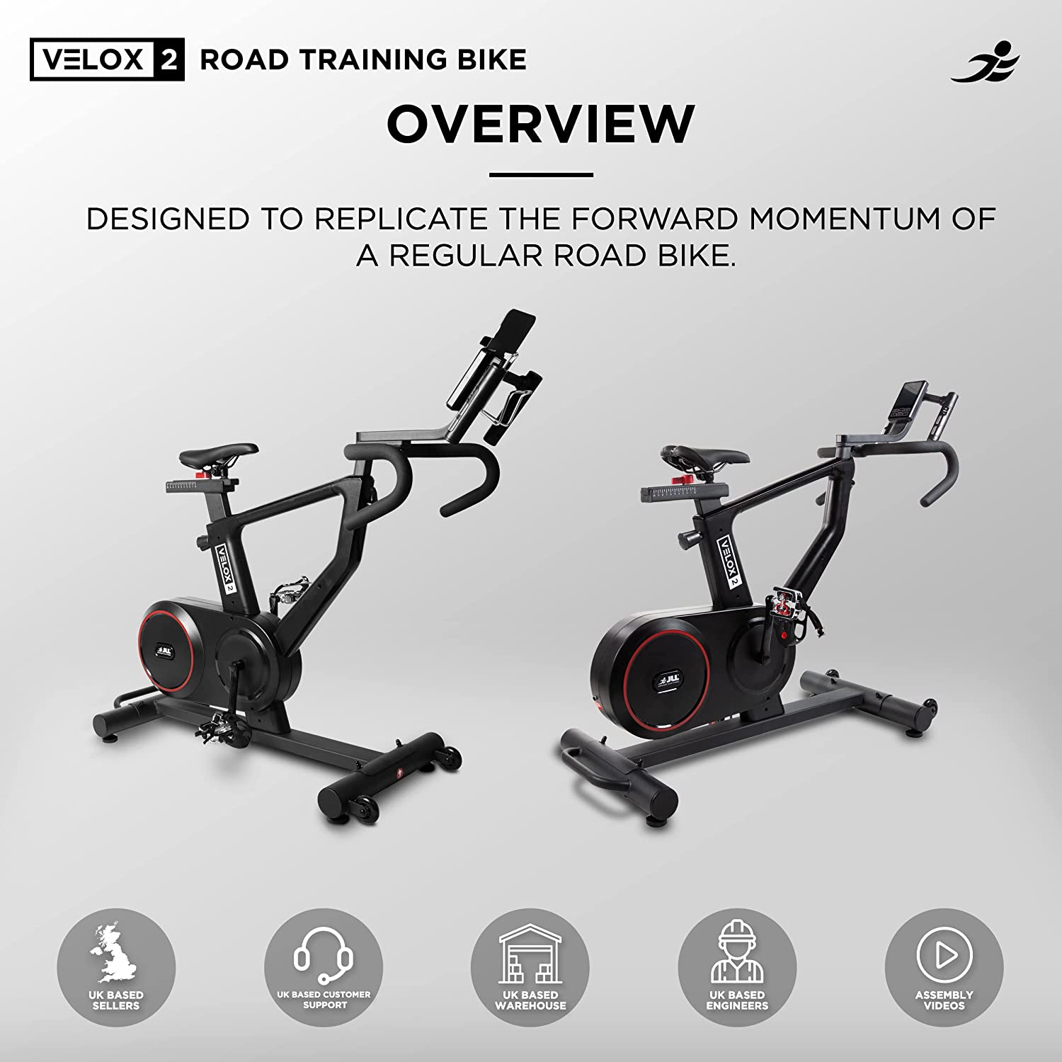 JLL Velox 2 Road Training Exercise Bike Indoor Cycling Machine Product Overview