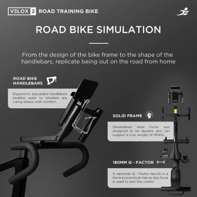 JLL Velox 2 Road Training Exercise Bike Indoor Cycling Machine Road Bike Simulation