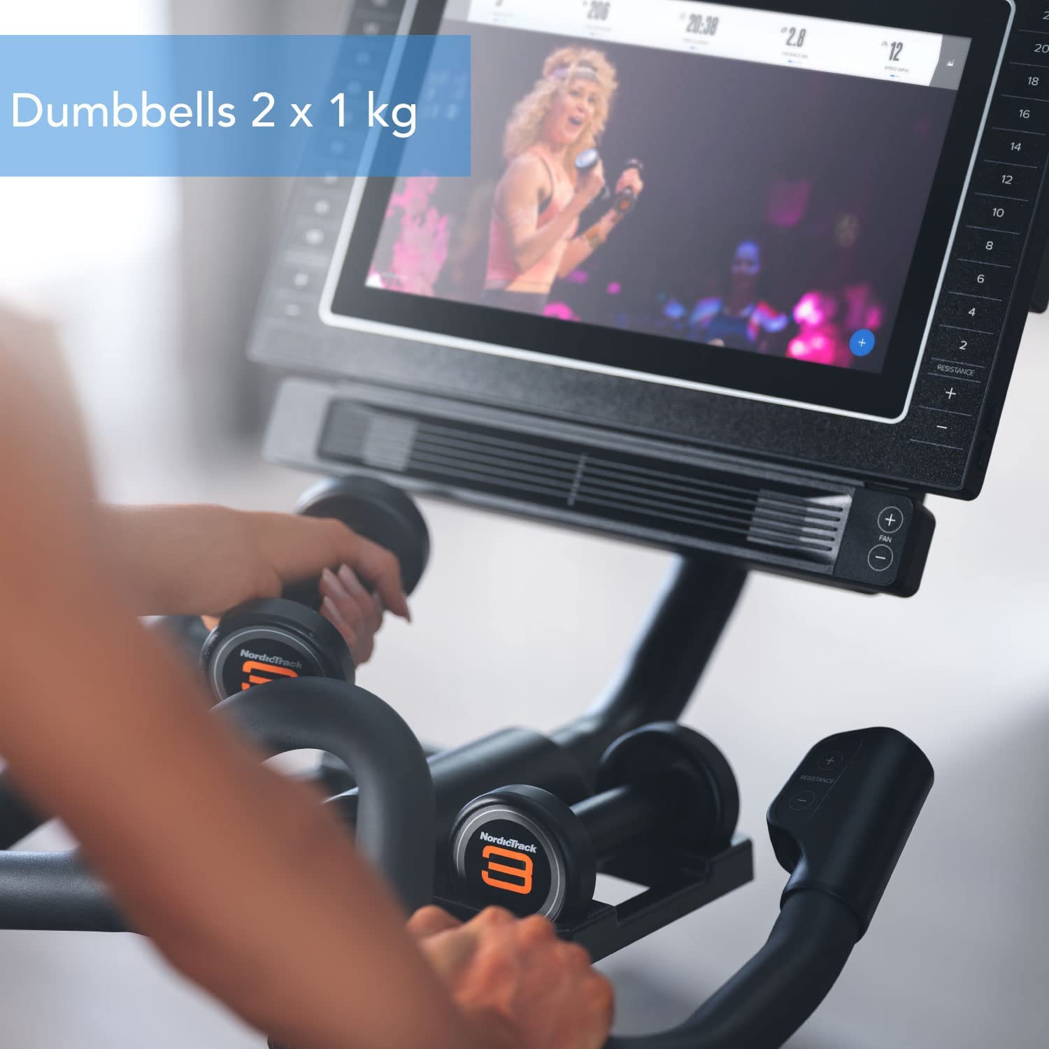 NordicTrack Commercial S15i Studio Cycle -with dumbbells 