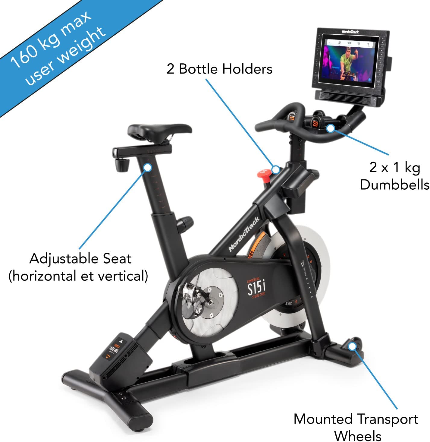 NordicTrack Commercial S15i Studio Cycle - main features 