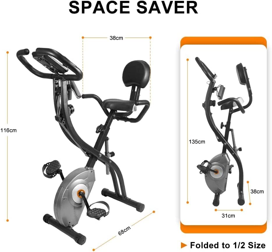 Ativafit Foldable Exercise Bike - product info - dimensions 