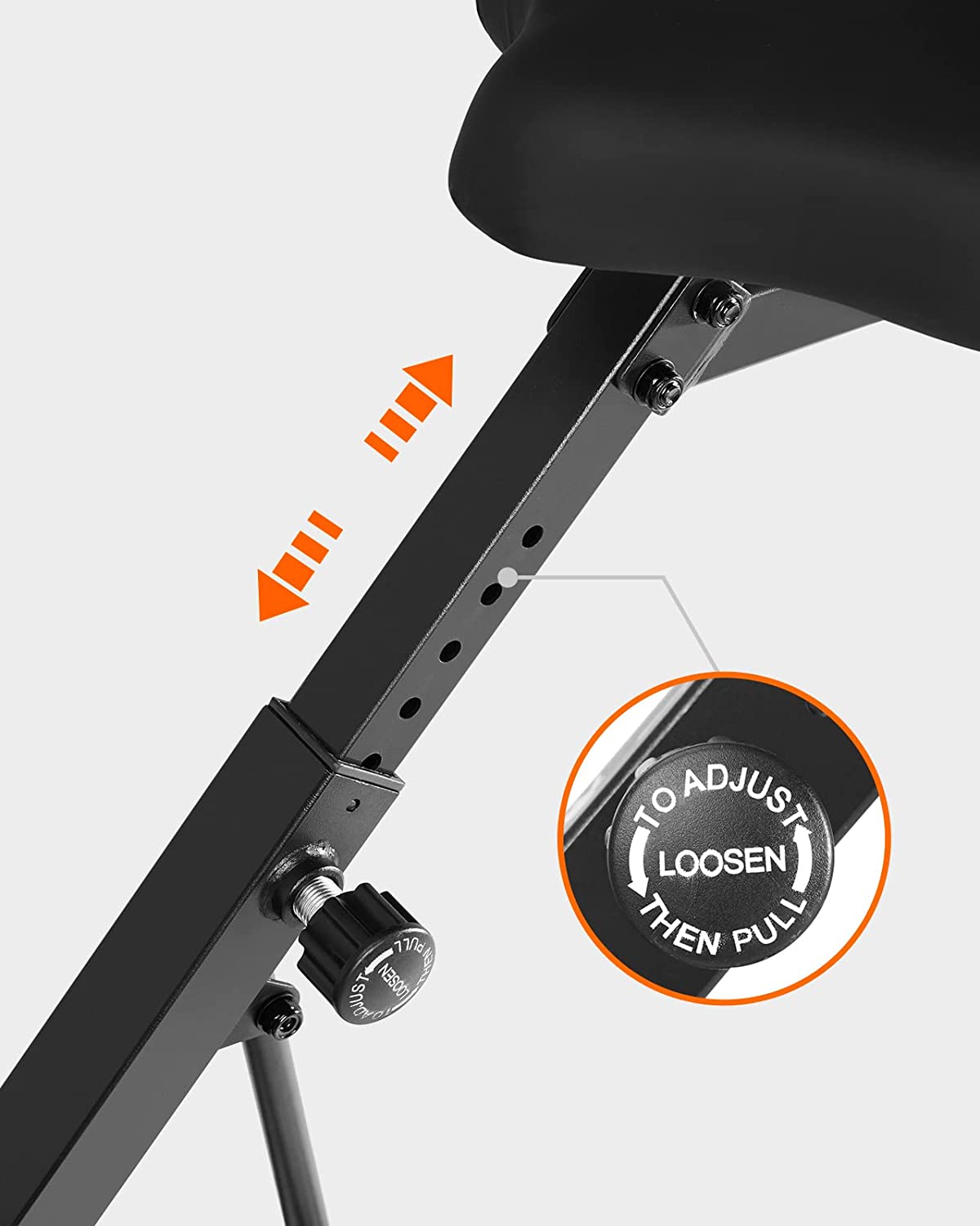 UREVO Foldable Exercise Bike - seat height adjustment 