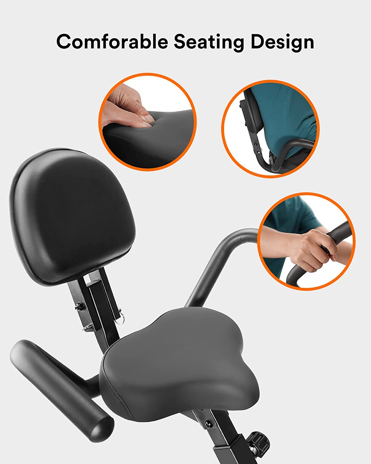 UREVO Foldable Exercise Bike - seat 