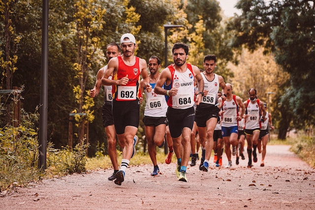 Men Running a Marathon Race