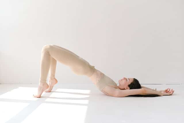 A woman doing back stretching